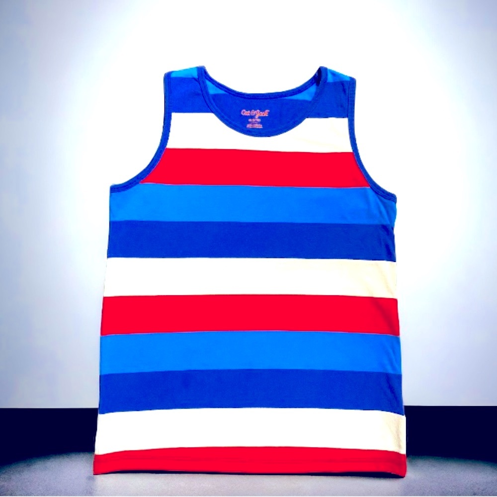 Cat & Jack Boys Red White & Blue Tank Top Size 8/10